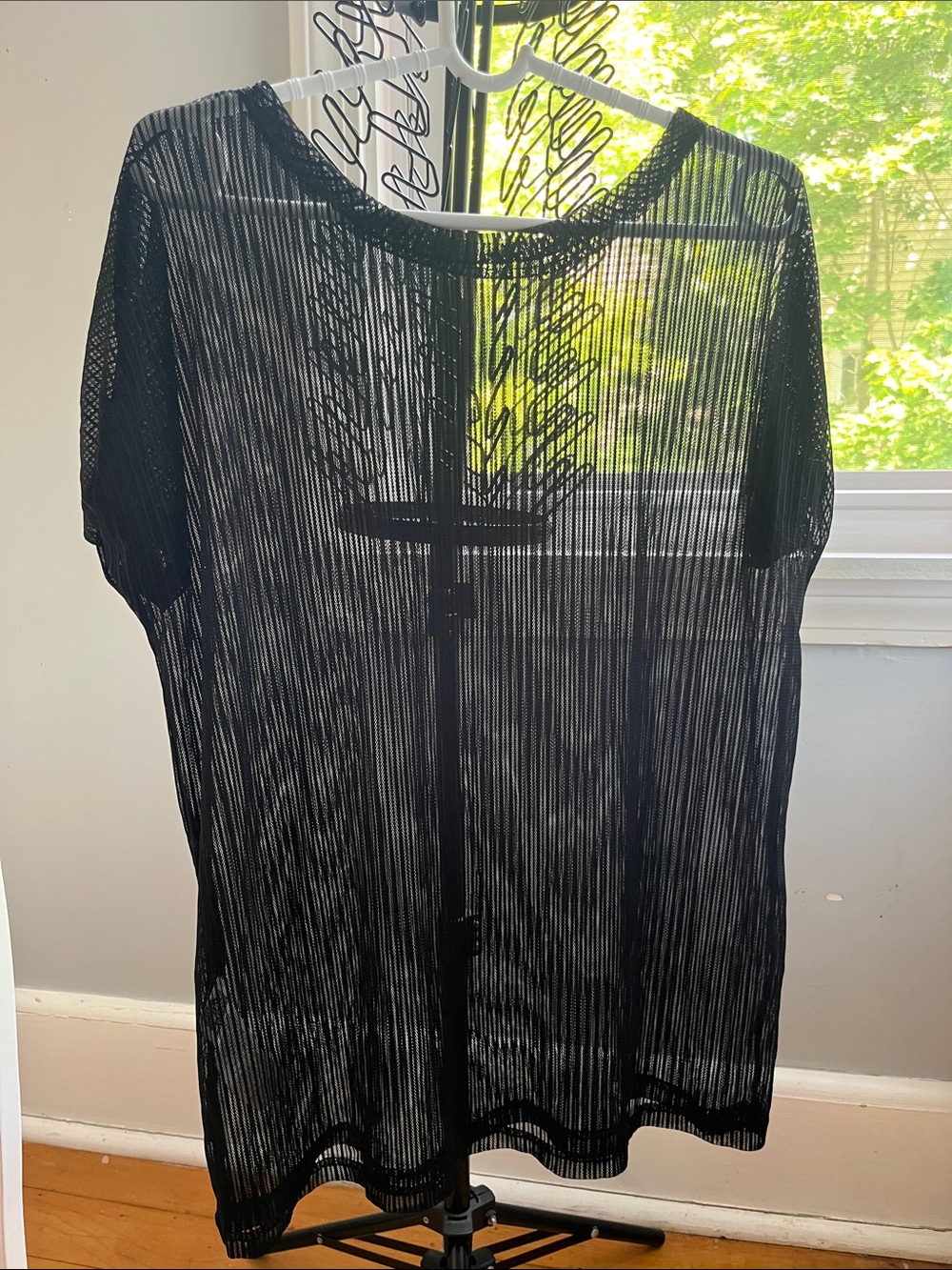 Sheer Black Short Sleeve Women's Top